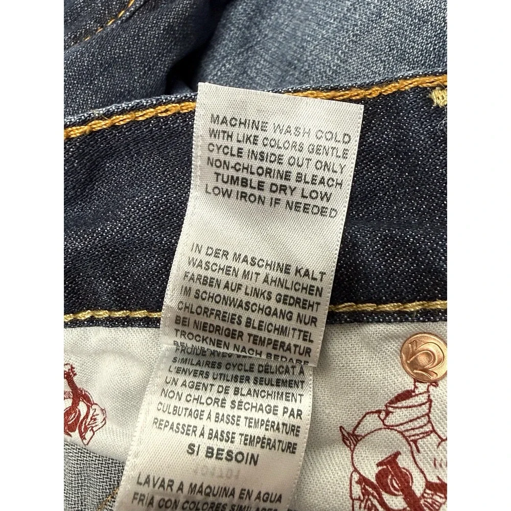 True Religion Jeans Mens Size 44x34 Geno SN Flap Slim‎ Blue Big & Tall Designer